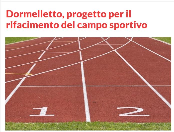 Rifacimento impianto atletica leggera a Dormelletto